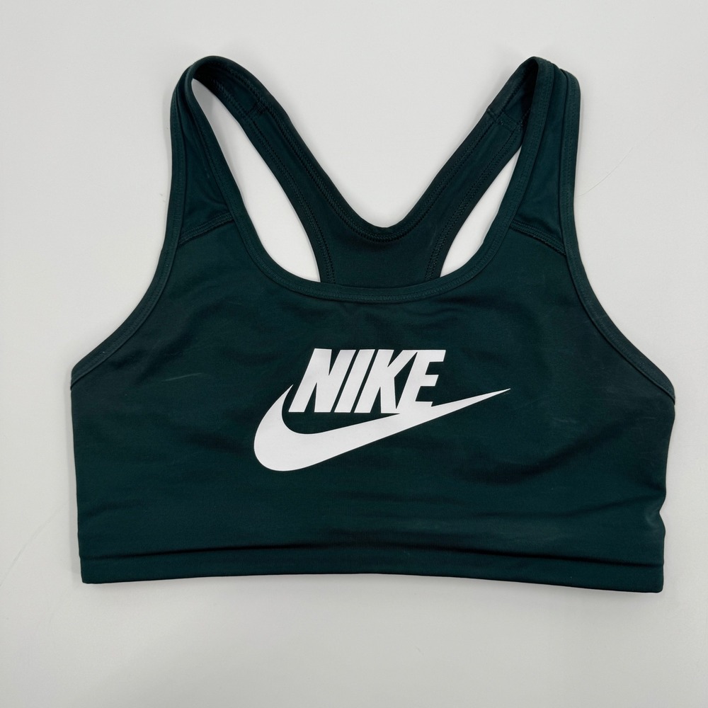 Nike Womens Dri-FIT Futura Racerback Sports Bra Dark Teal Green 899370-328 Small